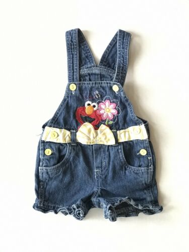 Sesame Street Jean Short Overalls Infant Girls Size 12 Months