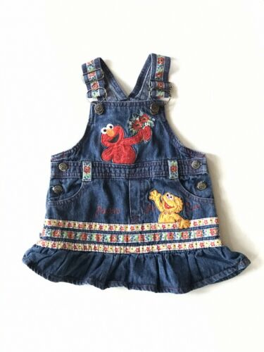 Sesame Street Jean Skirt Overalls Infant Girls Size 18 Months
