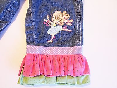 Girl's Overalls Size 18 Mo Ruffled Hems Embroidered Ballerinas Shower Gift
