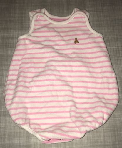 Ralph Lauren Adorable Reversible Pink Stripe Bubble Romper Baby Girls 3 Months