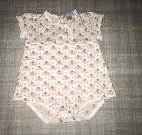 Feather Baby Organic Pima Cotton Floral Dress Bodysuit 9 12 Months Baby Girls