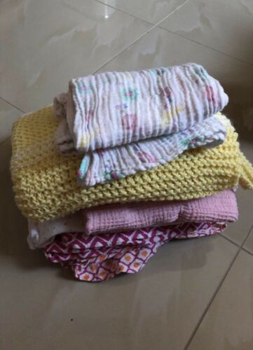 Baby Girl Blanket Lot- Pink and Yellow