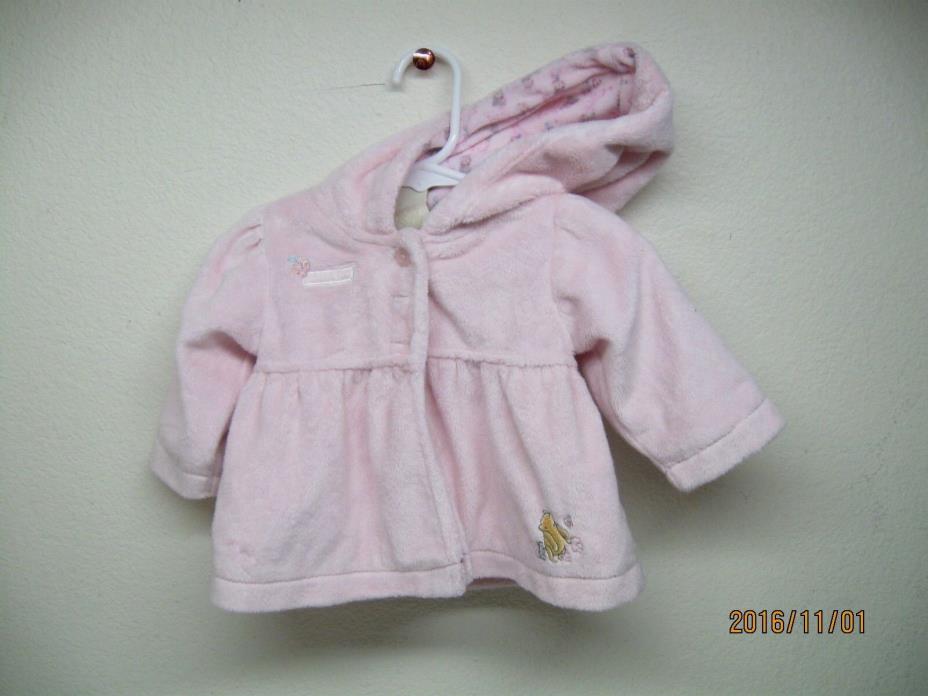 *EUC* DISNEY Baby Infant Girls Pooh Hooded Sweatshirt Jacket Coat SIZE 6 MONTHS