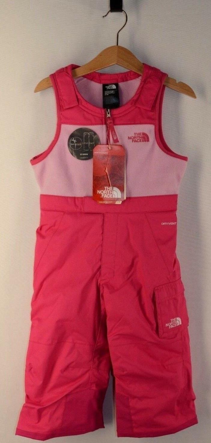 R 498 The North Face Baby Girl Overalls Bib Snow Suite Bottoms Pink  Size 2T