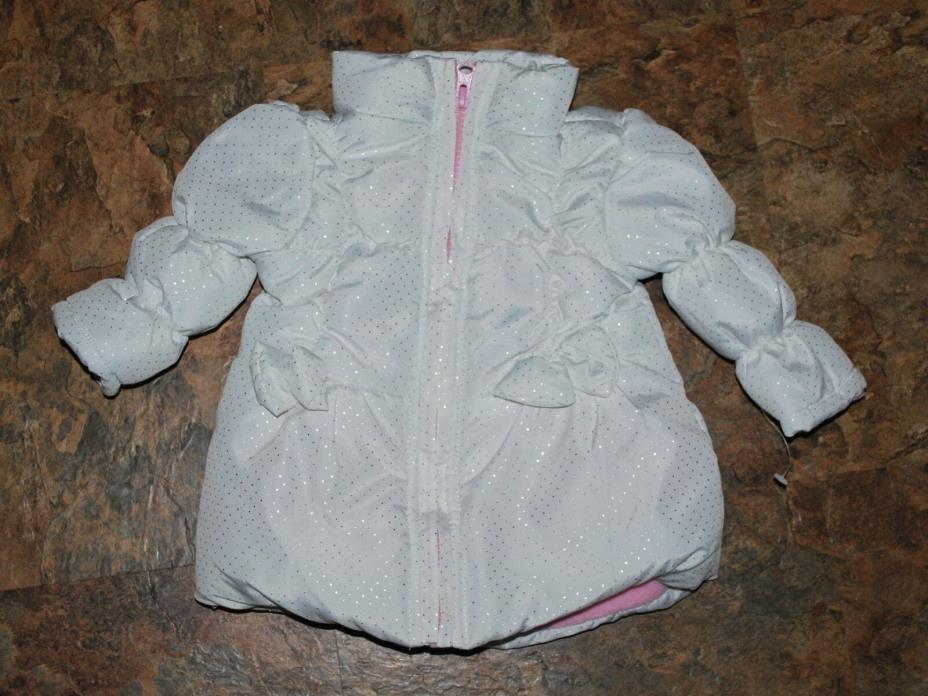 Young Heart White CUTE Puffy Winter Coat with Hat Size 12 Months
