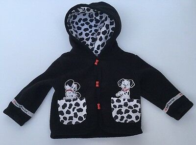 Disney 101 Dalmations Toddler Fleece Coat Jacket 12 Months Dog Puppy Black White