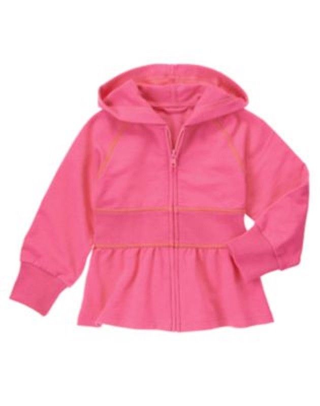 NWT Gymboree Color Happy Girl Pink Hooded Zip Sweatshirt Hoodie Jacket Top 3T 4T