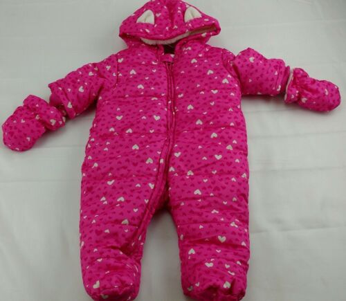 The Chlidrens Place Snow Suit Baby Girl Size 3-6 Months Pink Hearts
