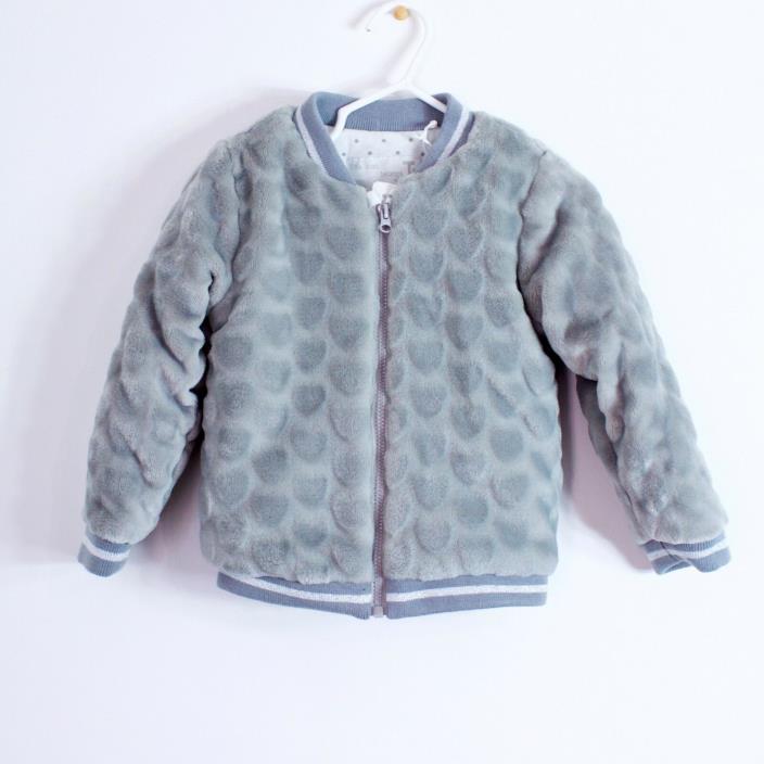 Gray Fleece Zip Jacket Baby Girl's 12-18M by Tu UK Brand