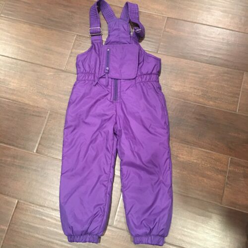 Raewiks Toddler Girls Purple Snow Bib Pants Sz S Overalls 2t