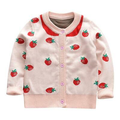 Baby Girl Cardigan Jackets Winter Coat Long Sleeves Strawberry