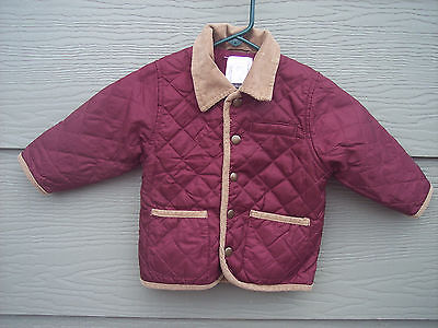 Gymboree Quilted Jacket Sz 12-24 Months Burgundy Red Brown Corduroy Grizzly Lake