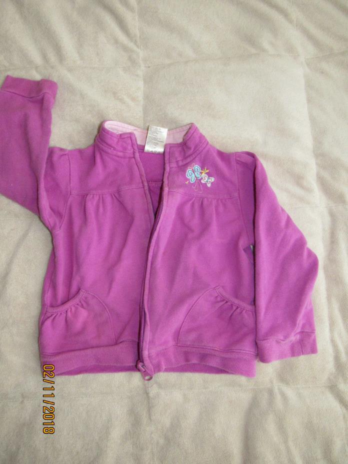 used 24mos 2T girls cotton jacket outerwear zipper purple