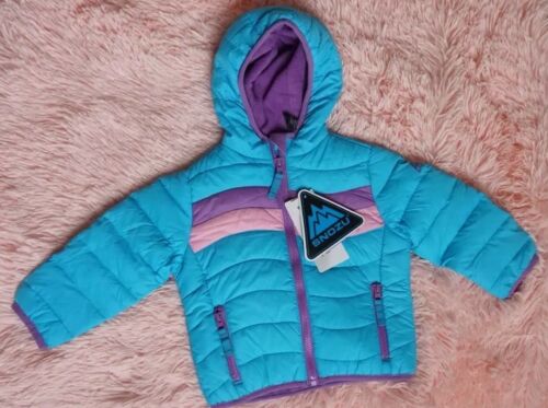 Snozu Toddler Girls Down Coat Jacket Sky Blue Pink Purple Size 2T NWT