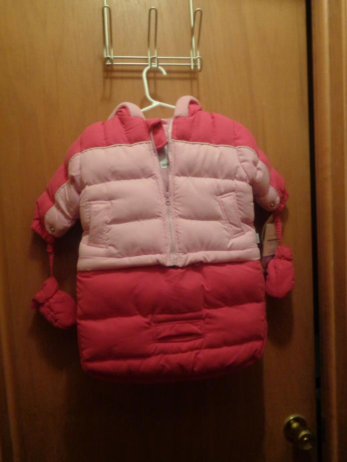 London Fog NWT Shades of Pink Zipper Pockets Hoodie Mittens Size 0-6 months