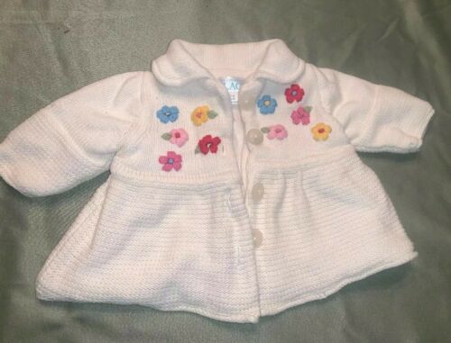 The Childrens Place Jacket Coat Sweater Baby Girls 0-3 Floral Jersey Lined