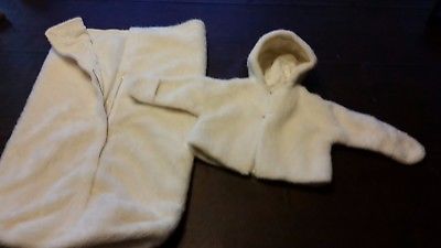 HOLIDAY TIME ! Infants 0-6 Mo. Hand Made Faux Fur Hoody Jacket w Matching Buntin