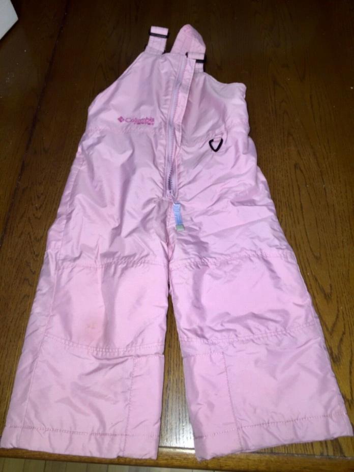 Columbia Girl's 2T Snow Pants Insulated Snow Bibs Pink Columbia Vertex EUC