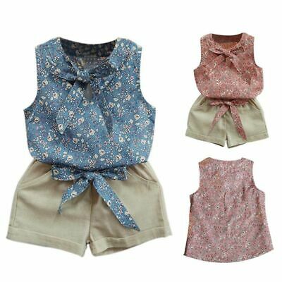 Toddler Kids Baby Girl Outfits Clothes Summer T-shirt Tops+Shorts Pants 2PCS Set