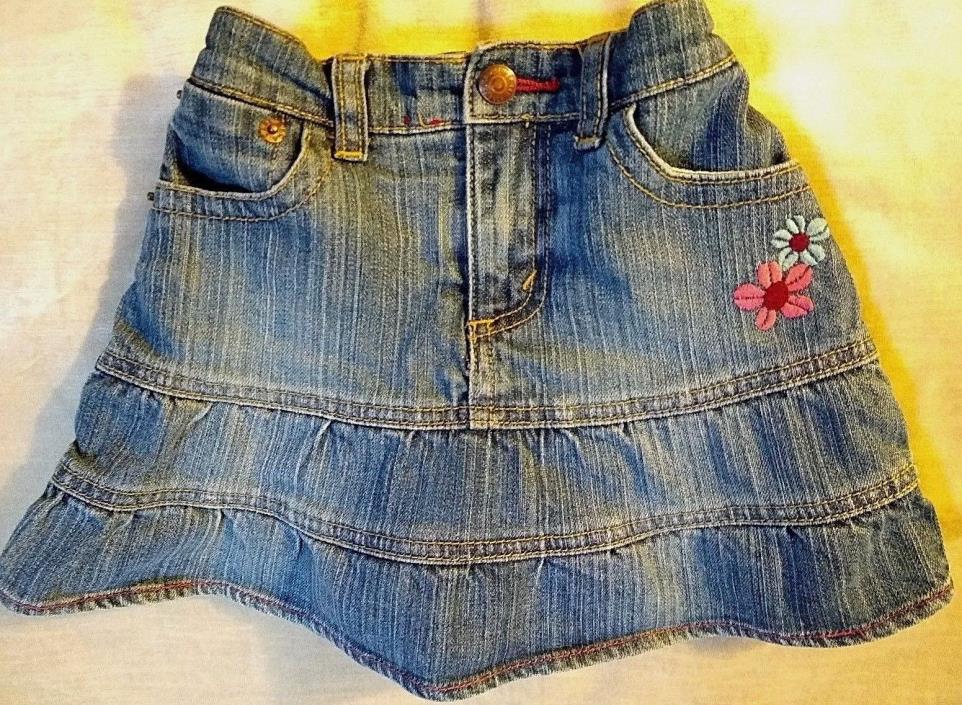 Levi Strauss Toddler Blue Jean Skirt Attached Shorts Under Skirt Size 2