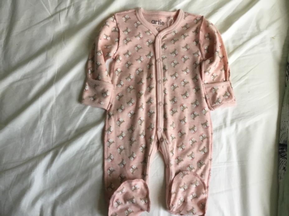 Baby Girl Sleep n' Play Footie Pajama FOX Pink 0-3 month
