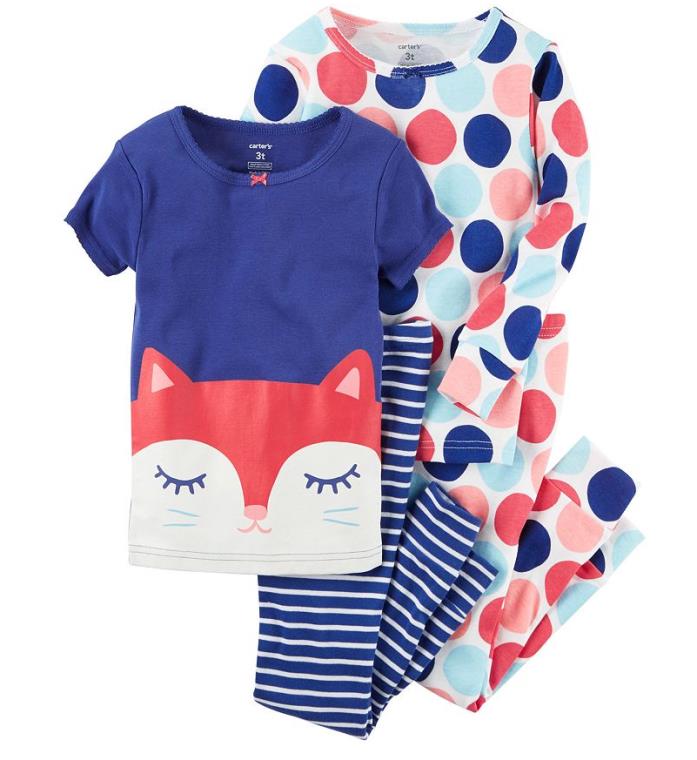 Carter's Toddler Girl 4-Piece Pajama Set (NWT)