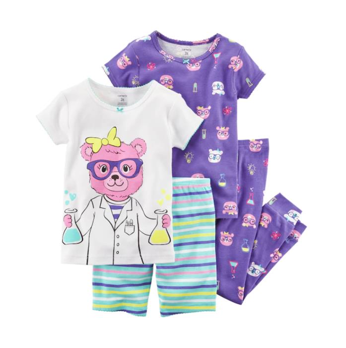 Carter's Toddler Girl 4-Piece Pajama Set Bear (NWT)