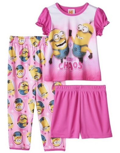 Despicable Me Toddler Girls 3pc Pajama Set Pink NEW W/Tags, Shorts, Pants, Shirt