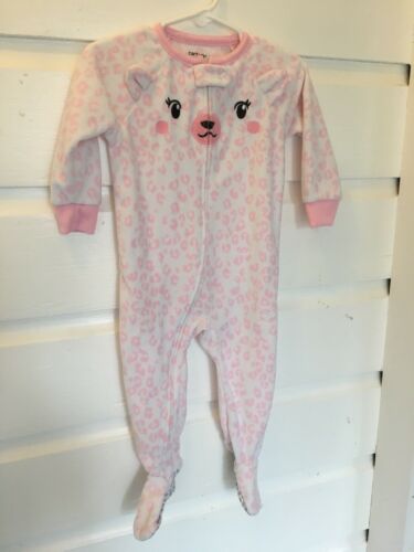 Carters Fleece Footed Pajamas Girls Size 12 Months