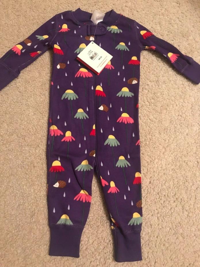 NWT Hanna Andersson purple floral sleeper size 60 cm 6-9 mo