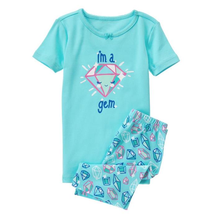 Gymboree 4 4T pajamas shortie blue shorts I'm a gem cotton 2-piece NWT