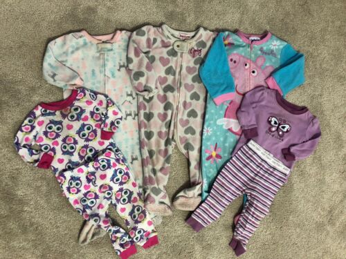 Baby Girl 12M Months Zip Up Pajamas Set