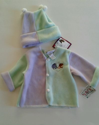 Baby Girl 6 Months Embroidered Dog & Cat Jacket w/hat Set NWT