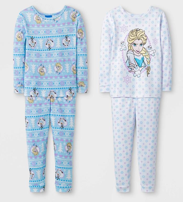 Frozen Queen Elsa Girl's Pajamas 2 PAIR NWT Long Sleeve 12 mo Snug Fit