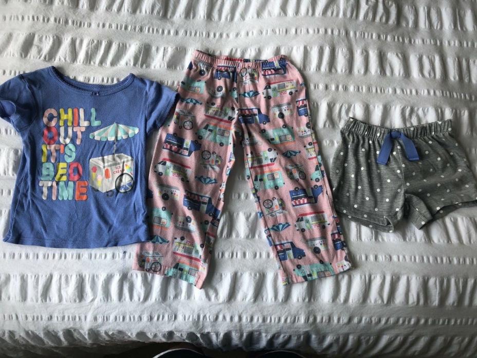 Carter's Toddler Girl's Short Sleeve with Pants/Shorts Ice Cream Pajamas Size 3T