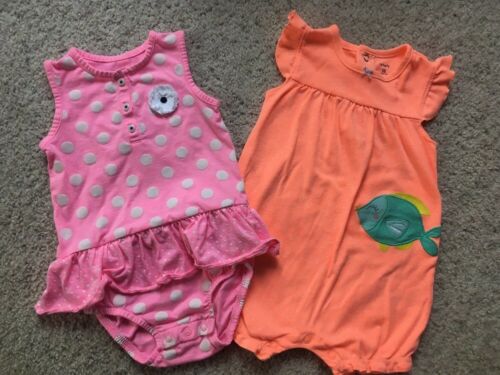Carter's 18m Girl Pink And Orange Rompers!