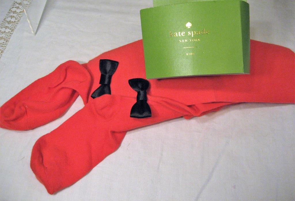 Kate Spade NY Kids Tights  Ages 2-5 New in Pkg Red w/ Black Bows