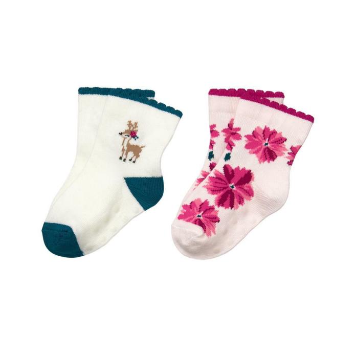 NWT!  GYMBOREE FAWN AND BLOOM GIRLS SOCKS - SIZE 12-24 MOS (SHOE SIZE 4-6)