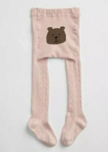 Baby Gap Girl / Toddler Cable Knit Bear Tights Pink Size 4T - 5T / 4-5 Years NWT