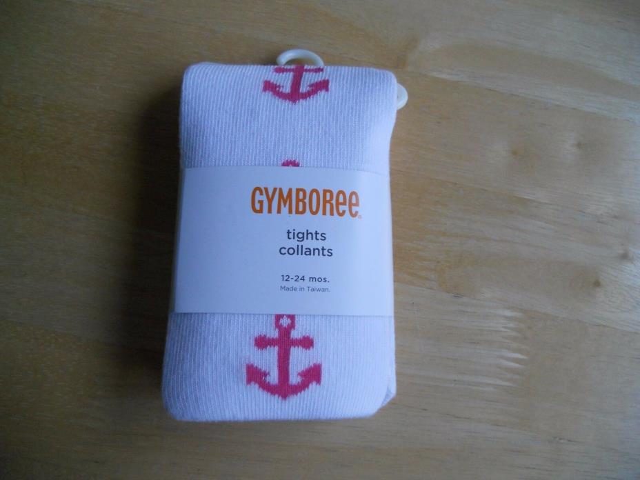 Gymboree Tights White with Pink Anchors - Size 12 -24 Months - NIP