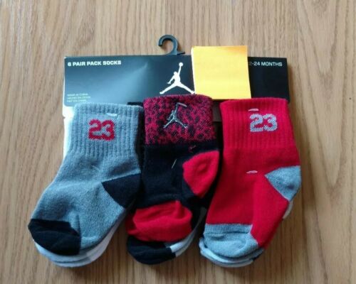 6 Air Jordan Socks Booties Crib Shoes 12-24 Months Toddler Baby Boys Red NEW