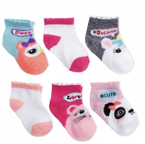 NWT 6 PAIR PACK OF TODDLER GIRL  ANKLE SOCKS SIZE 3-5 YEARS