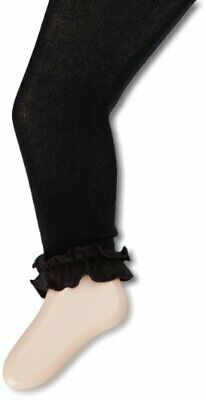 Jefferies Socks Little Girls'  Pima Cotton Ruffle Footless Tights, Blk, 2-4 Yrs