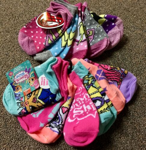 Toddler Girls Shimmer & Shine / Super Heroes Ankle Socks 10 Pairs- Small 4 - 7.5