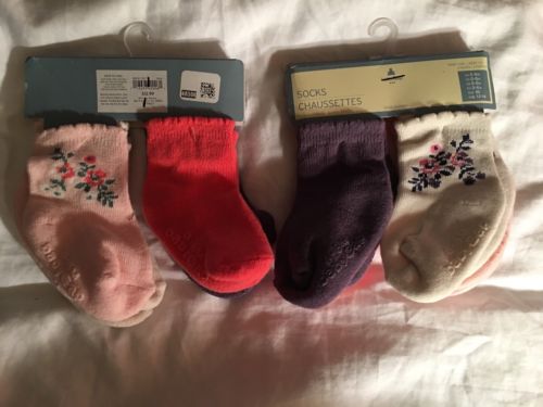 GAP Baby Girl Socks Size 0-6 Months 2pks Of 4 Pair