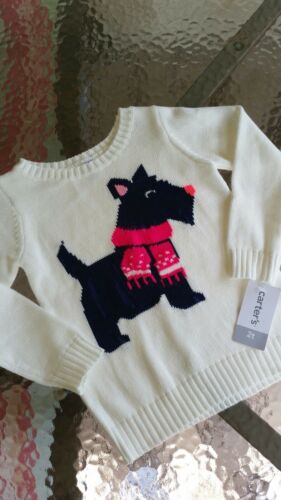 Carter's Toddler Girl's Long Sleeve Scottie Dog Sweater Creme  Size 2T