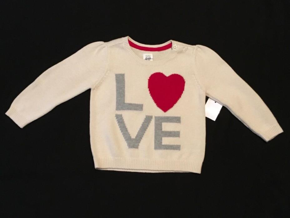 NEW Baby GAP Infant LOVE HEART Sweater 12, 18, 24 month Retails $34.95