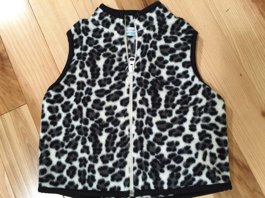 LORD & TAYLOR ANIMAL PRINT FLEECE VEST Sz 12 Month Infant Girl