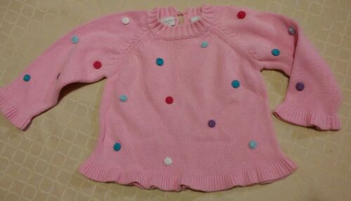 Pink Sweater With Multicolor Polka Dot by Parisian Baby Cotton 18 Months