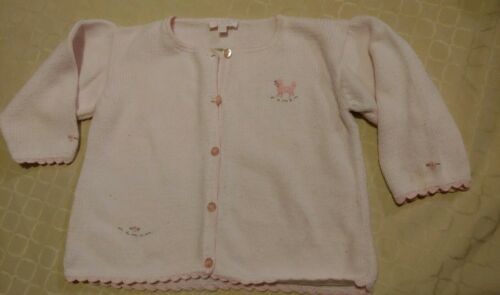 Kissy Kissy Pink Cotton Cardigan Sweater Poodle Sz 18-24 month Spring Easter